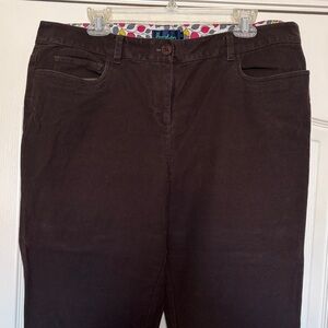 Boden chocolate brown suede jeans boot cut sz 18 maybe 16 fit stretch